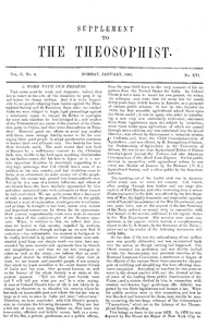 Supplement to the Theosophist, v. 2, No. 4, January, 1881, pp. 1-2