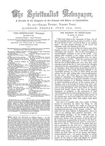 London Spiritualist, No. 360, July 18, 1879, pp. 25-8